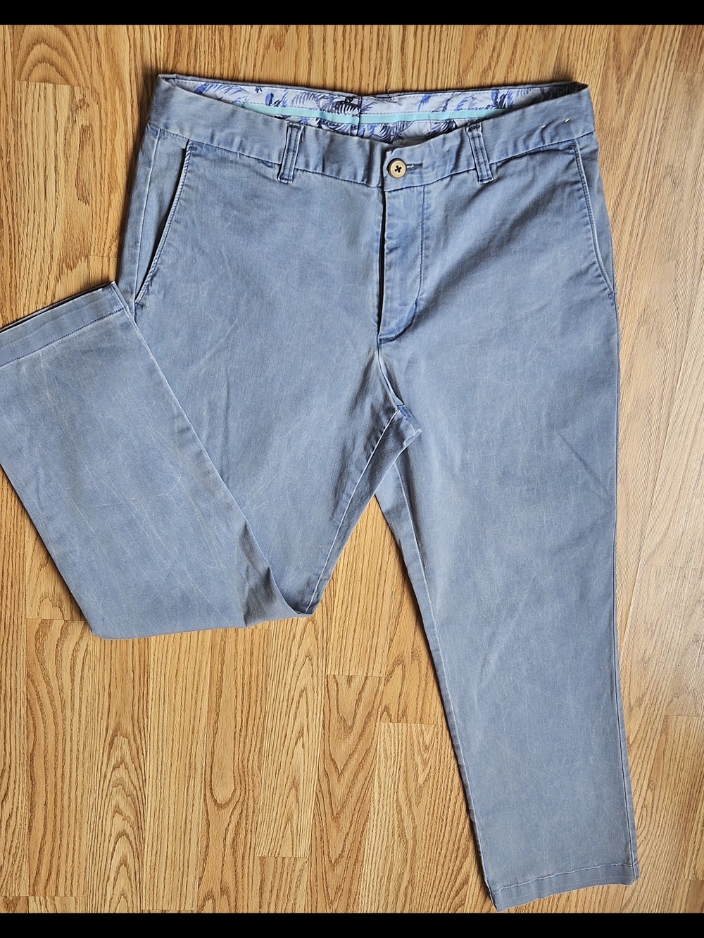 ​Tommy Bahama Boracay Island Chino Pants - Dusty Blue Stretch Cotton/Tencel - Picture 8 of 16